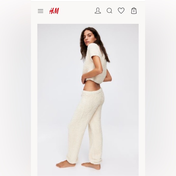 H&M Other - NWT H&M Fluffy Joggers, Cream, Size XS